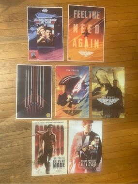 Tom Cruise 5 Top Gun Movie Poster + 2 BONUS Mission Impossible American Made NEW